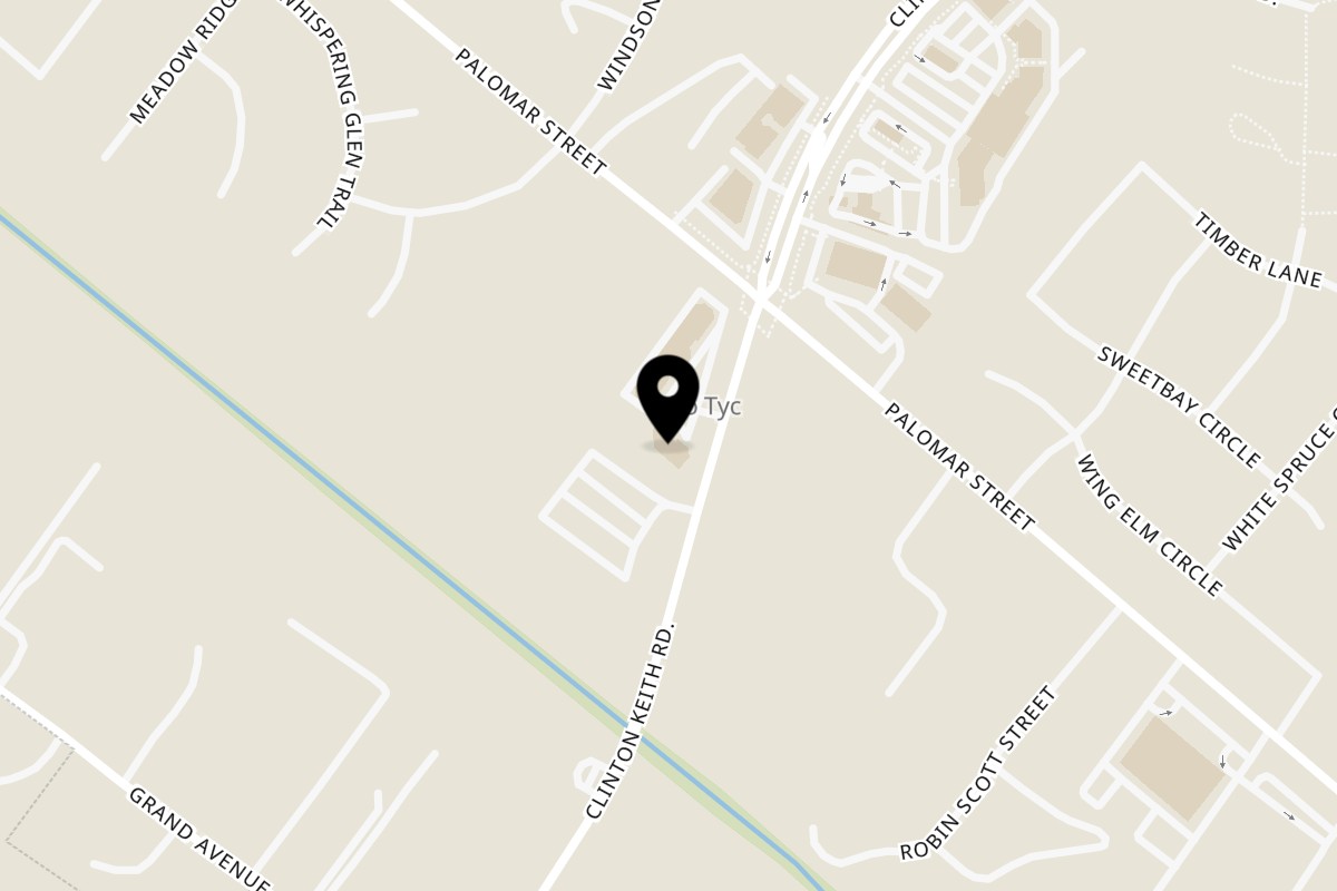 Map showing the location of The Hive on 32475 Clinton Keith Rd in Wildomar